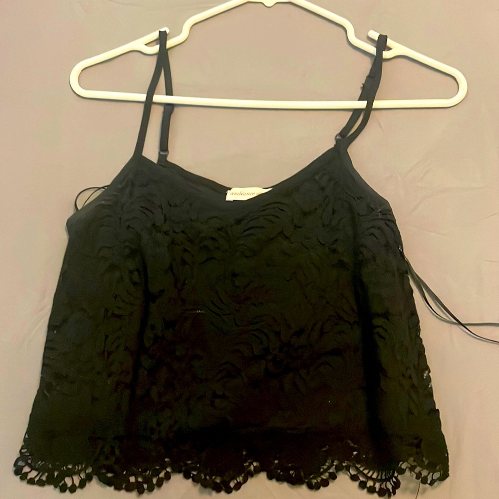 Black lace tank top